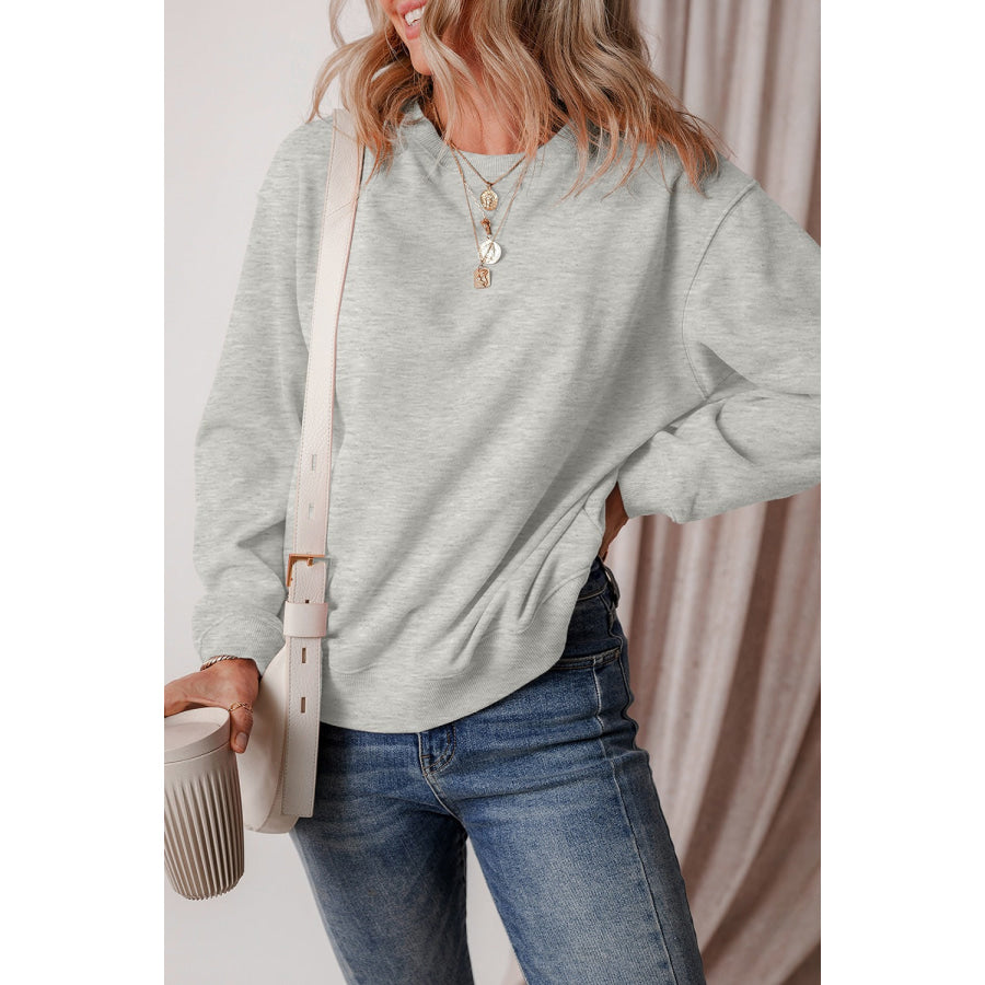 Round Neck Long Sleeve Sweatshirt Apparel and Accessories