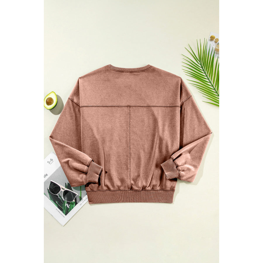 Round Neck Long Sleeve Sweatshirt Apparel and Accessories