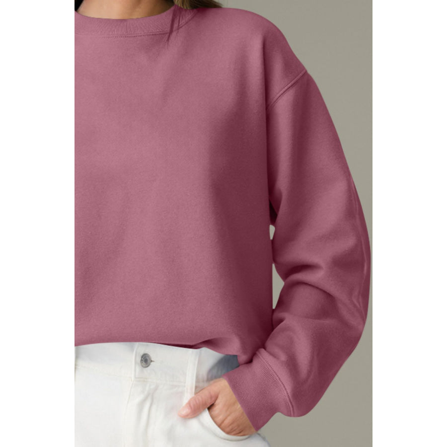 Round Neck Long Sleeve Sweatshirt Apparel and Accessories