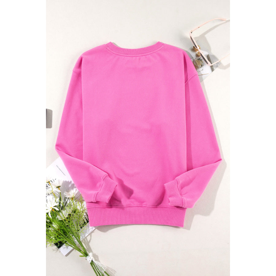 Round Neck Long Sleeve Sweatshirt Apparel and Accessories