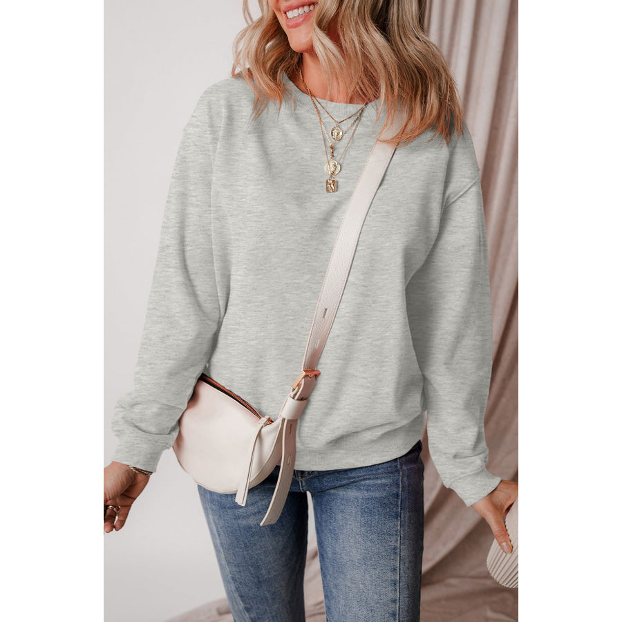 Round Neck Long Sleeve Sweatshirt Apparel and Accessories