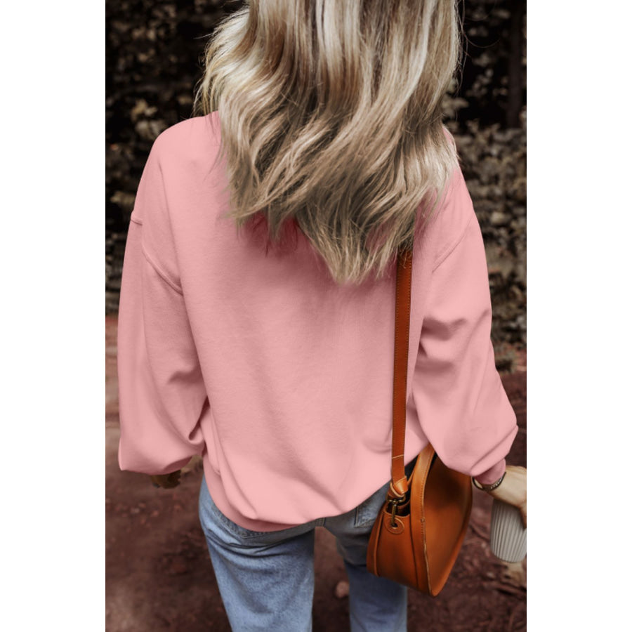 Round Neck Long Sleeve Sweatshirt Apparel and Accessories