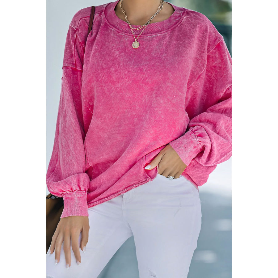 Round Neck Long Sleeve Sweatshirt Apparel and Accessories