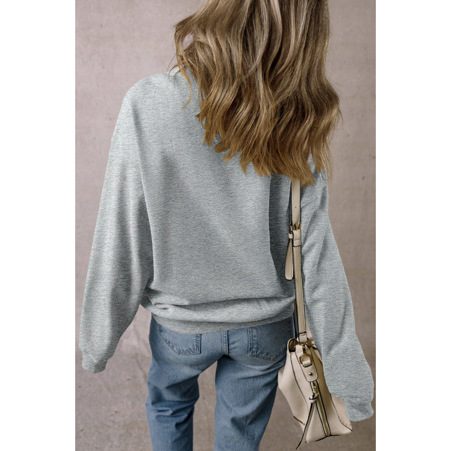 Round Neck Long Sleeve Sweatshirt Apparel and Accessories
