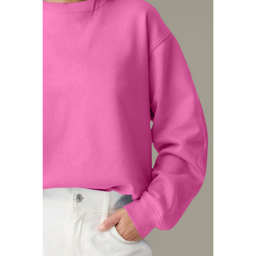 Round Neck Long Sleeve Sweatshirt Apparel and Accessories