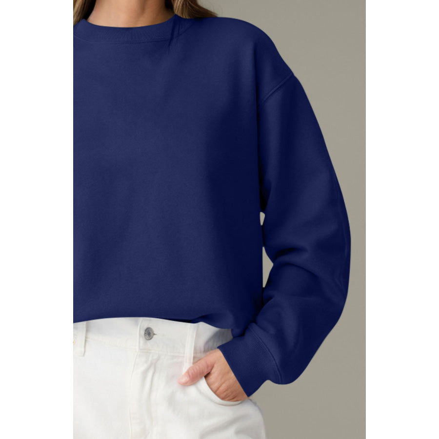 Round Neck Long Sleeve Sweatshirt Apparel and Accessories