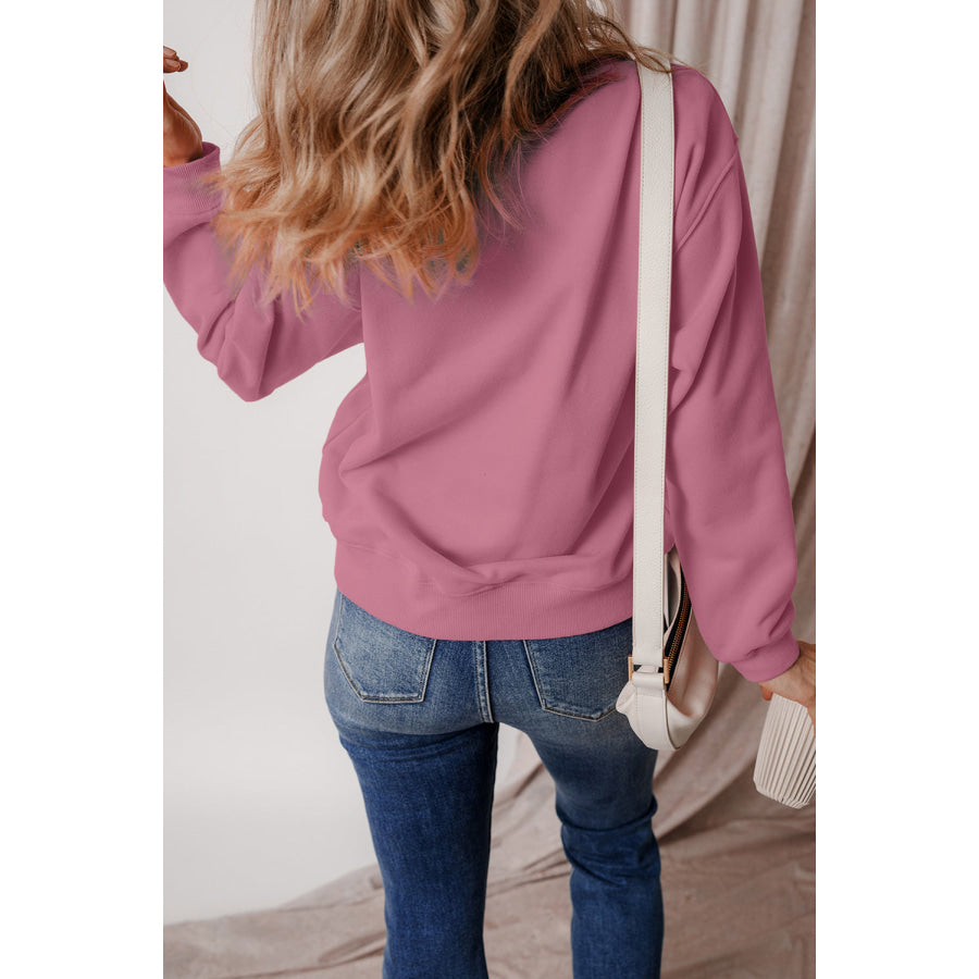 Round Neck Long Sleeve Sweatshirt Apparel and Accessories