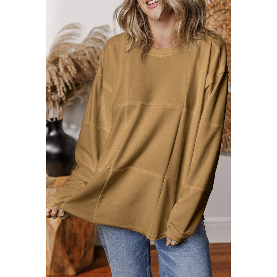 Round Neck Long Sleeve Sweatshirt Apparel and Accessories