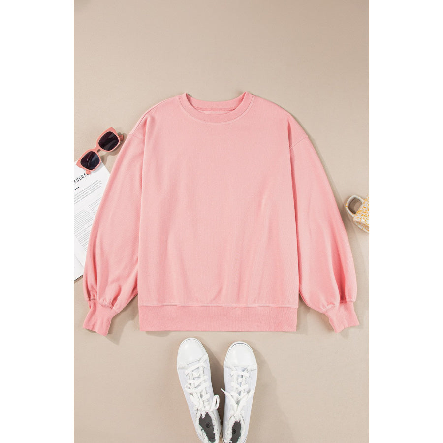 Round Neck Long Sleeve Sweatshirt Apparel and Accessories