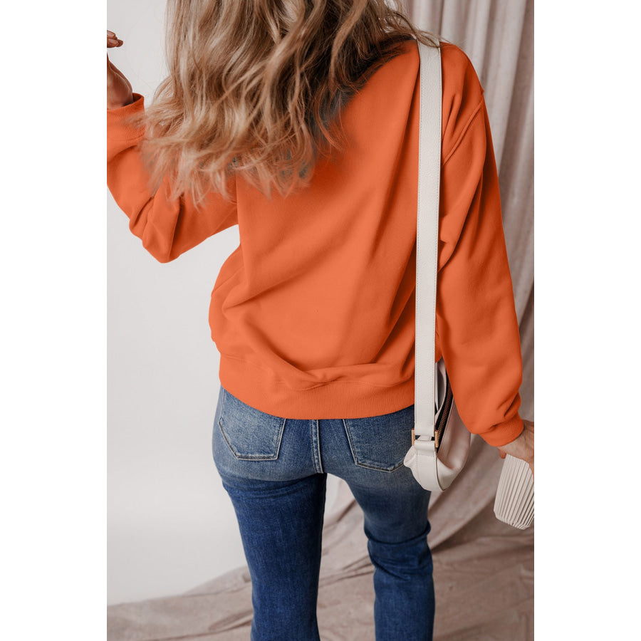 Round Neck Long Sleeve Sweatshirt Apparel and Accessories