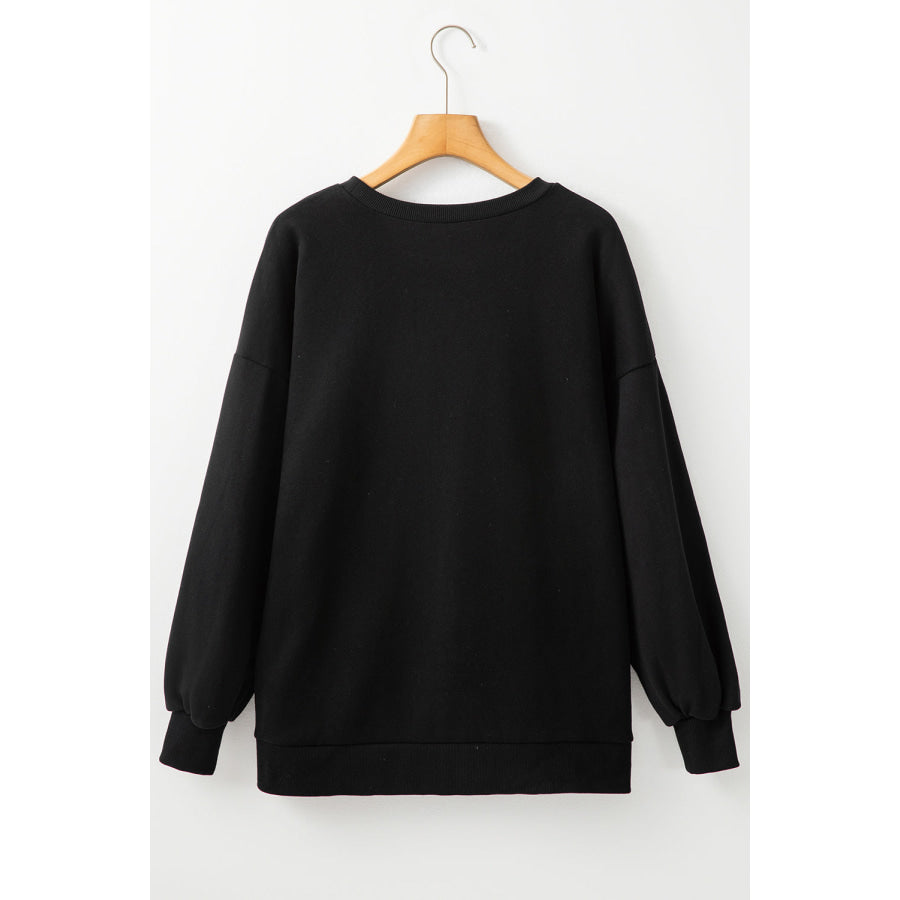 Round Neck Long Sleeve Sweatshirt Apparel and Accessories