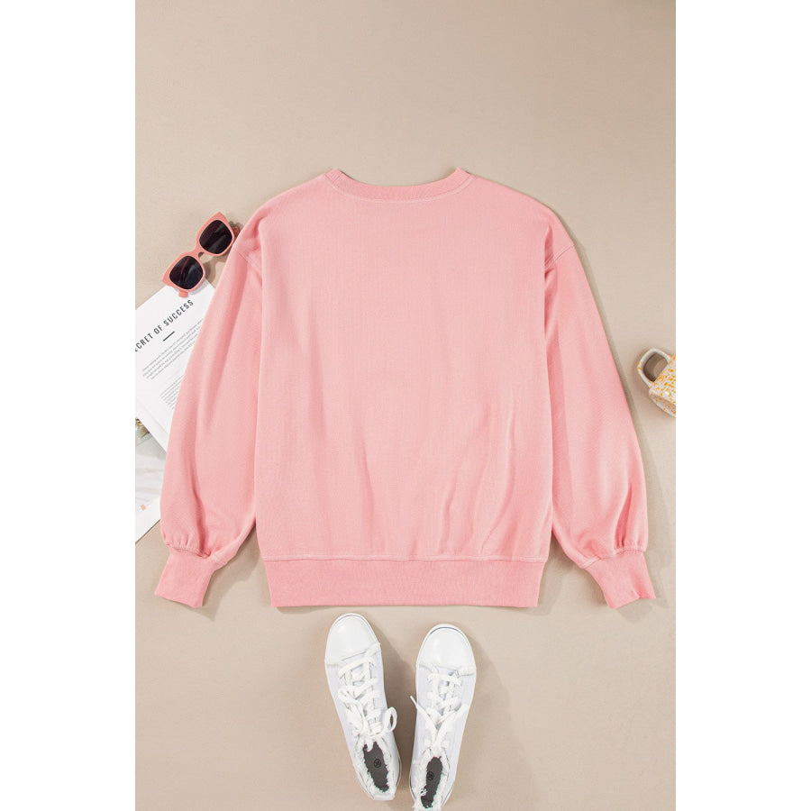 Round Neck Long Sleeve Sweatshirt Apparel and Accessories