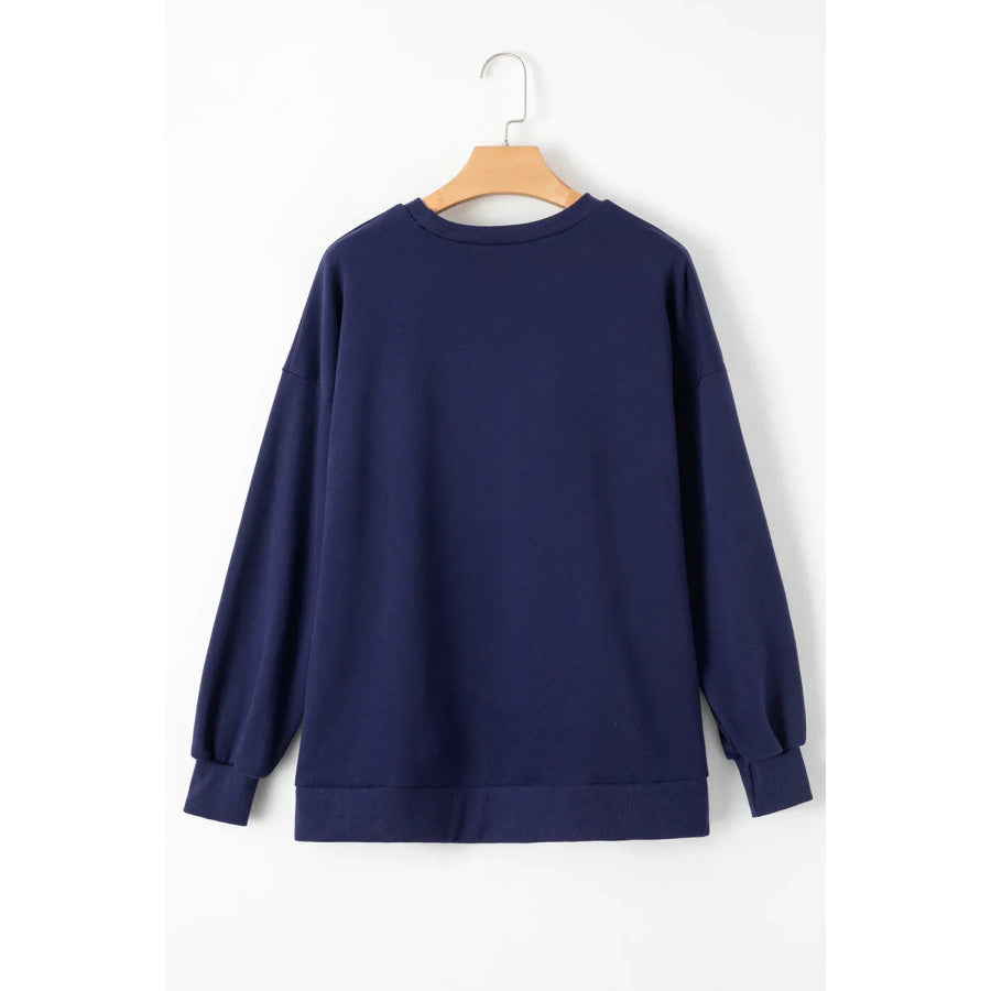 Round Neck Long Sleeve Sweatshirt Apparel and Accessories