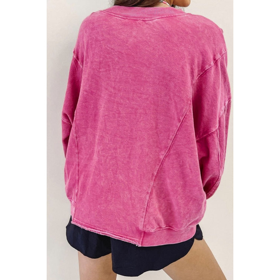 Round Neck Long Sleeve Sweatshirt Apparel and Accessories