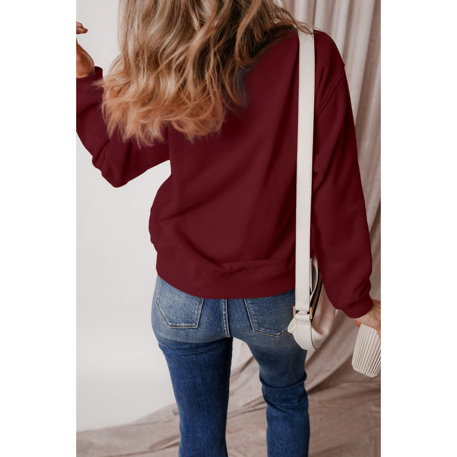 Round Neck Long Sleeve Sweatshirt Apparel and Accessories