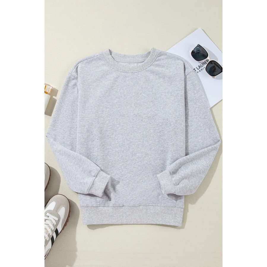 Round Neck Long Sleeve Sweatshirt Apparel and Accessories