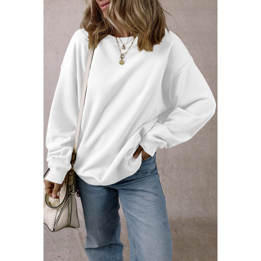 Round Neck Long Sleeve Sweatshirt Apparel and Accessories