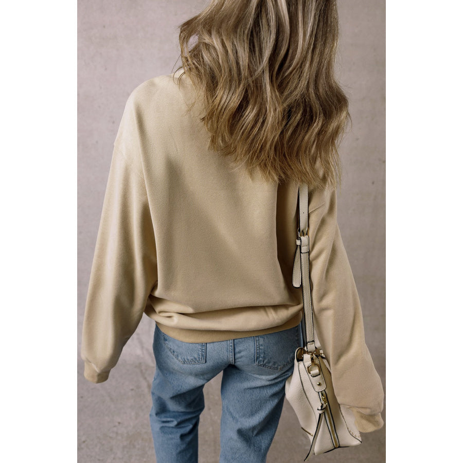 Round Neck Long Sleeve Sweatshirt Apparel and Accessories