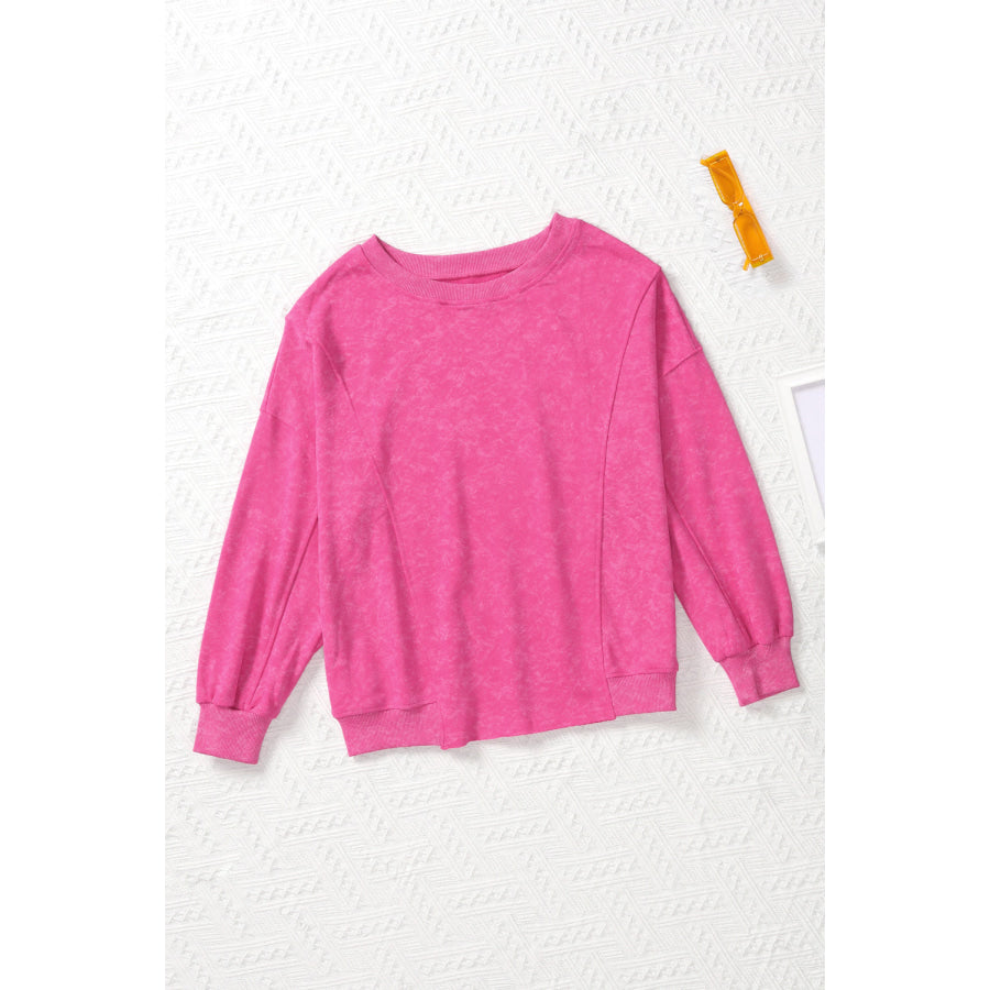 Round Neck Long Sleeve Sweatshirt Apparel and Accessories