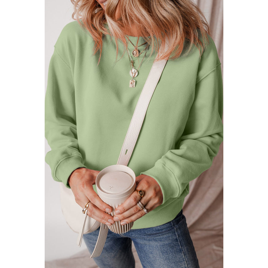 Round Neck Long Sleeve Sweatshirt Apparel and Accessories