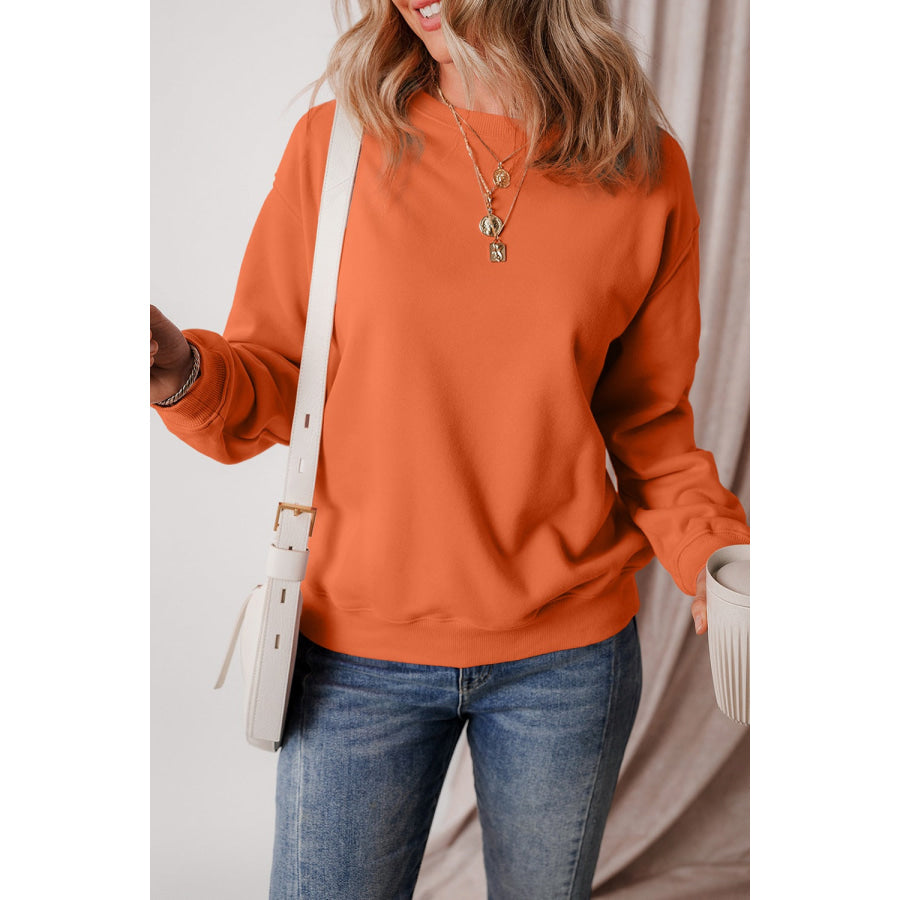 Round Neck Long Sleeve Sweatshirt Apparel and Accessories