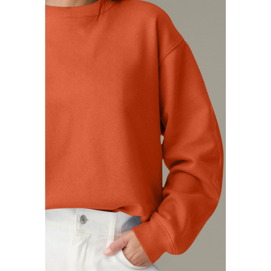 Round Neck Long Sleeve Sweatshirt Apparel and Accessories