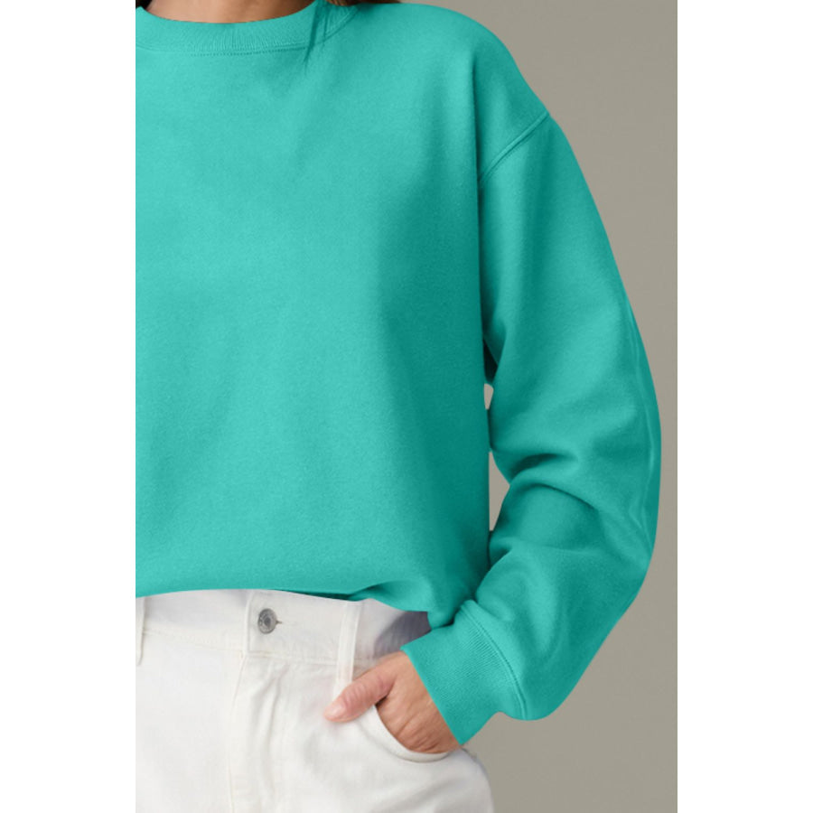 Round Neck Long Sleeve Sweatshirt Apparel and Accessories