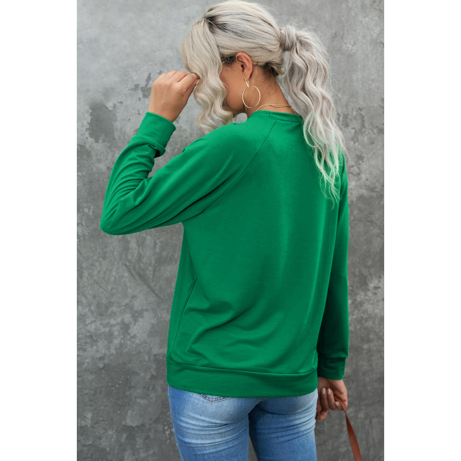Round Neck Long Sleeve Sweatshirt Apparel and Accessories