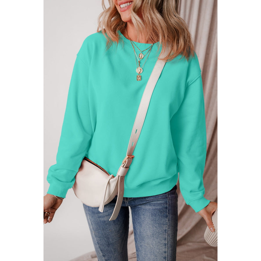 Round Neck Long Sleeve Sweatshirt Apparel and Accessories