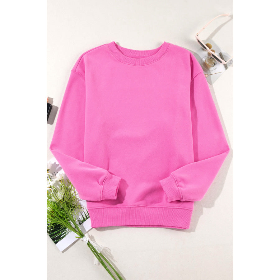 Round Neck Long Sleeve Sweatshirt Apparel and Accessories