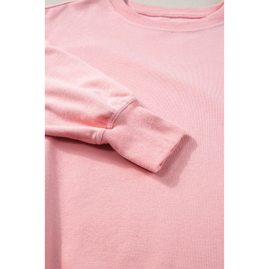 Round Neck Long Sleeve Sweatshirt Apparel and Accessories