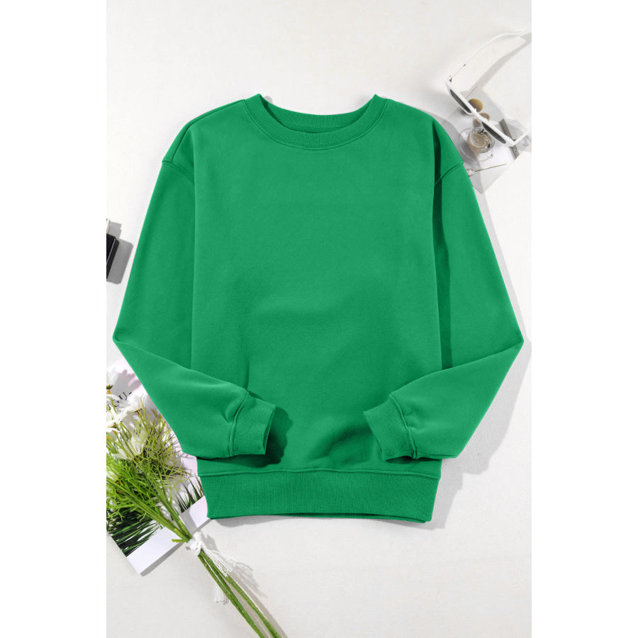 Round Neck Long Sleeve Sweatshirt Apparel and Accessories