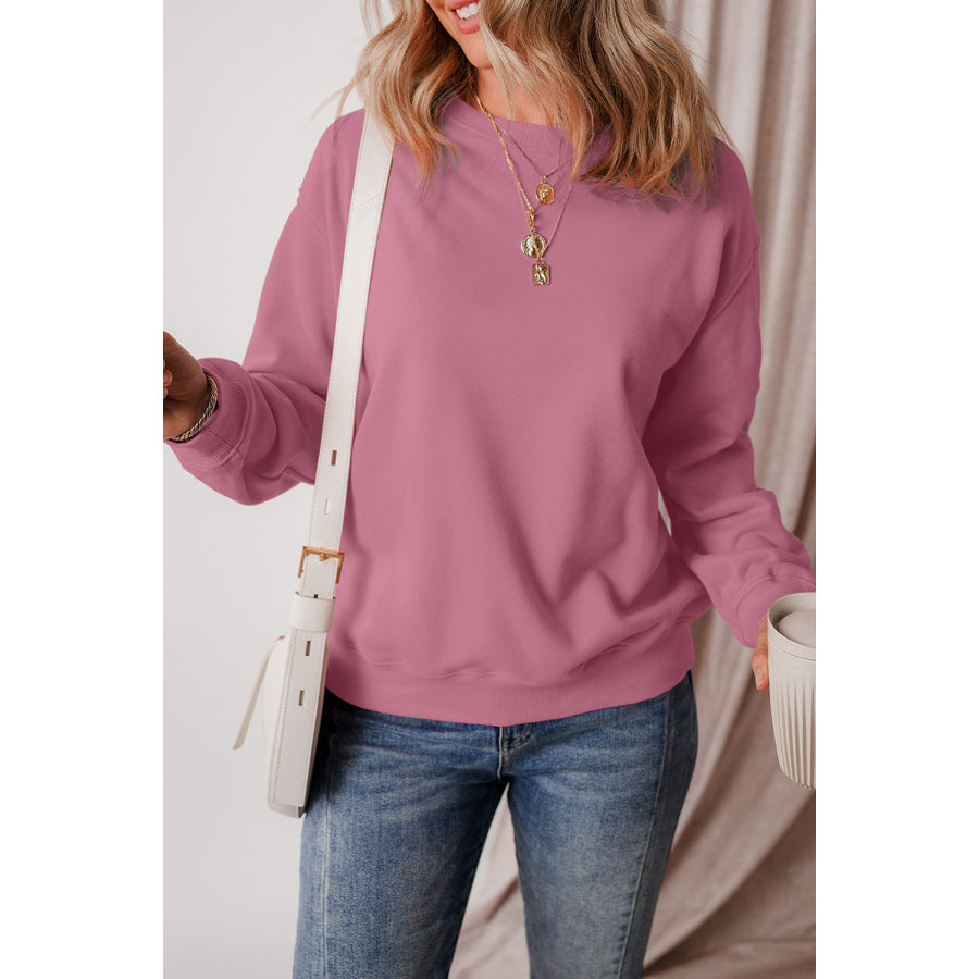 Round Neck Long Sleeve Sweatshirt Apparel and Accessories