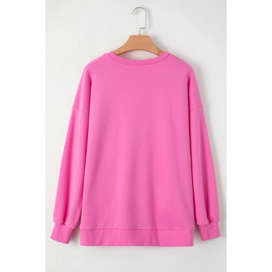 Round Neck Long Sleeve Sweatshirt Apparel and Accessories