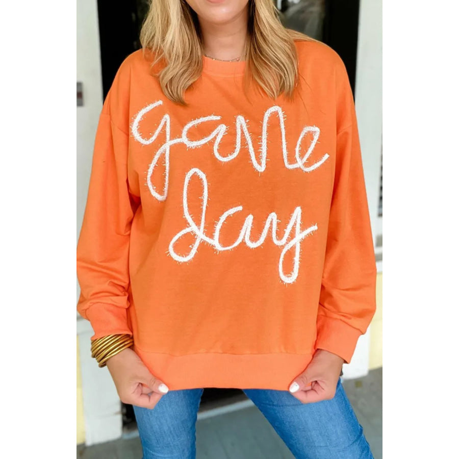 Round Neck Long Sleeve Sweatshirt Sherbet / L Apparel and Accessories