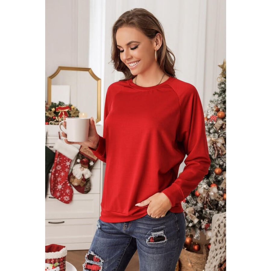 Round Neck Long Sleeve Sweatshirt