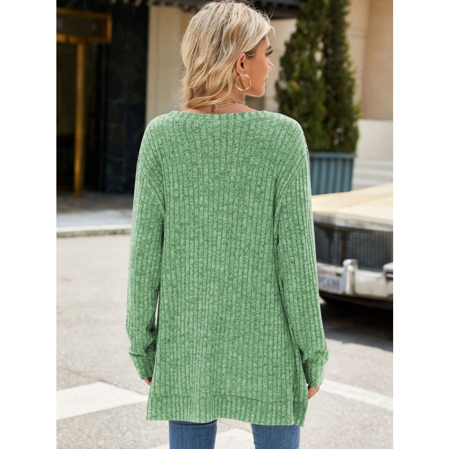 Round Neck Long Sleeve T-Shirt Apparel and Accessories