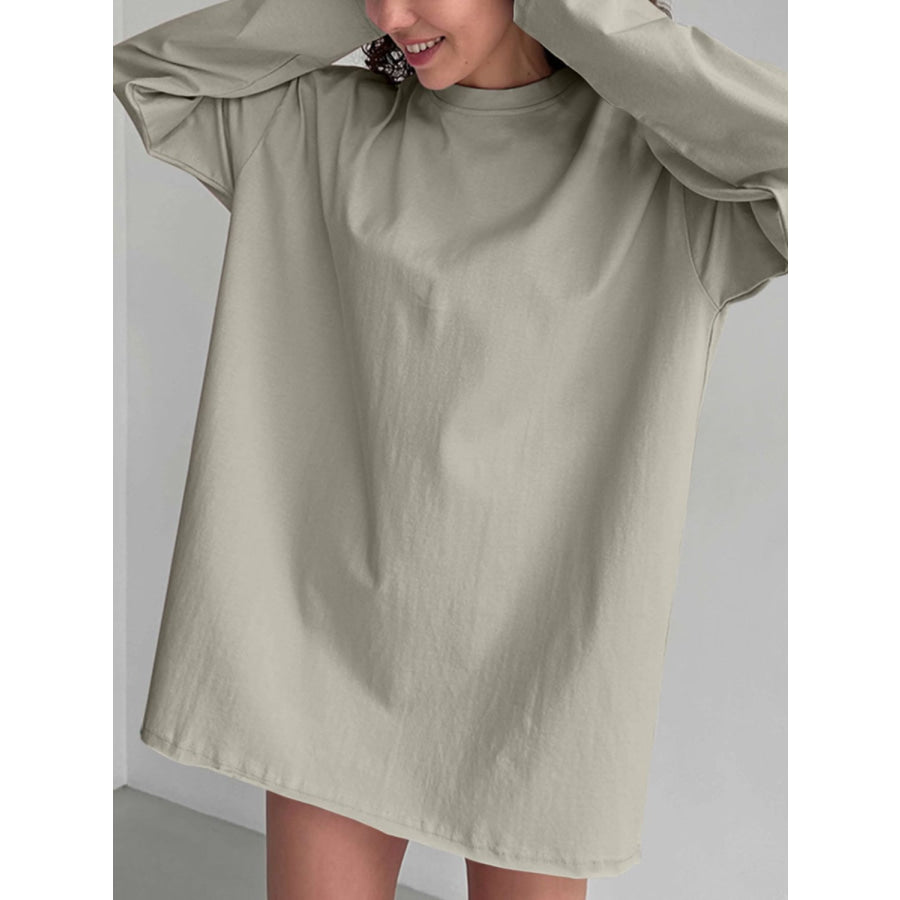 Round Neck Long Sleeve T-Shirt Apparel and Accessories