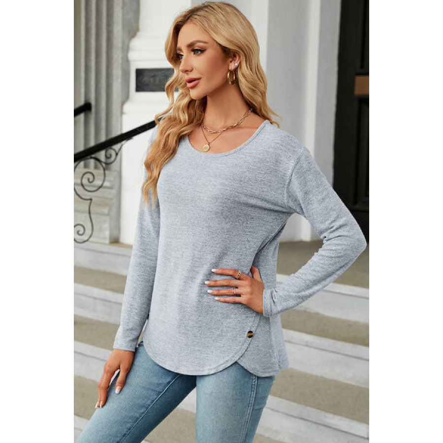 Round Neck Long Sleeve T - Shirt Apparel and Accessories