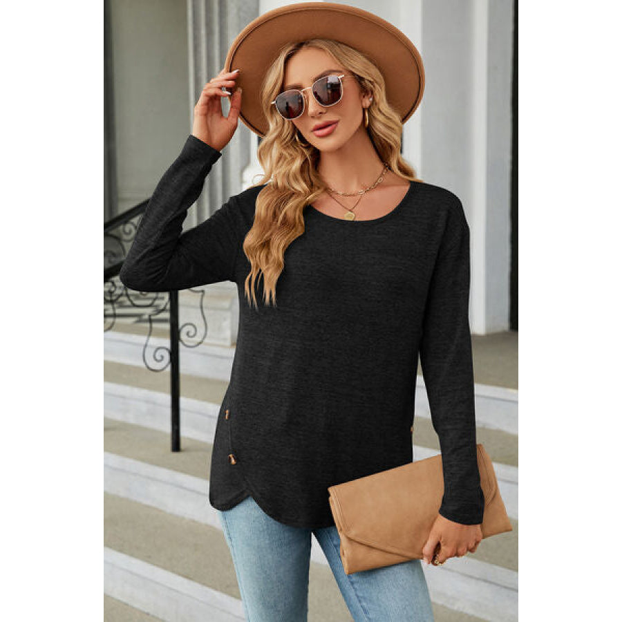 Round Neck Long Sleeve T - Shirt Apparel and Accessories