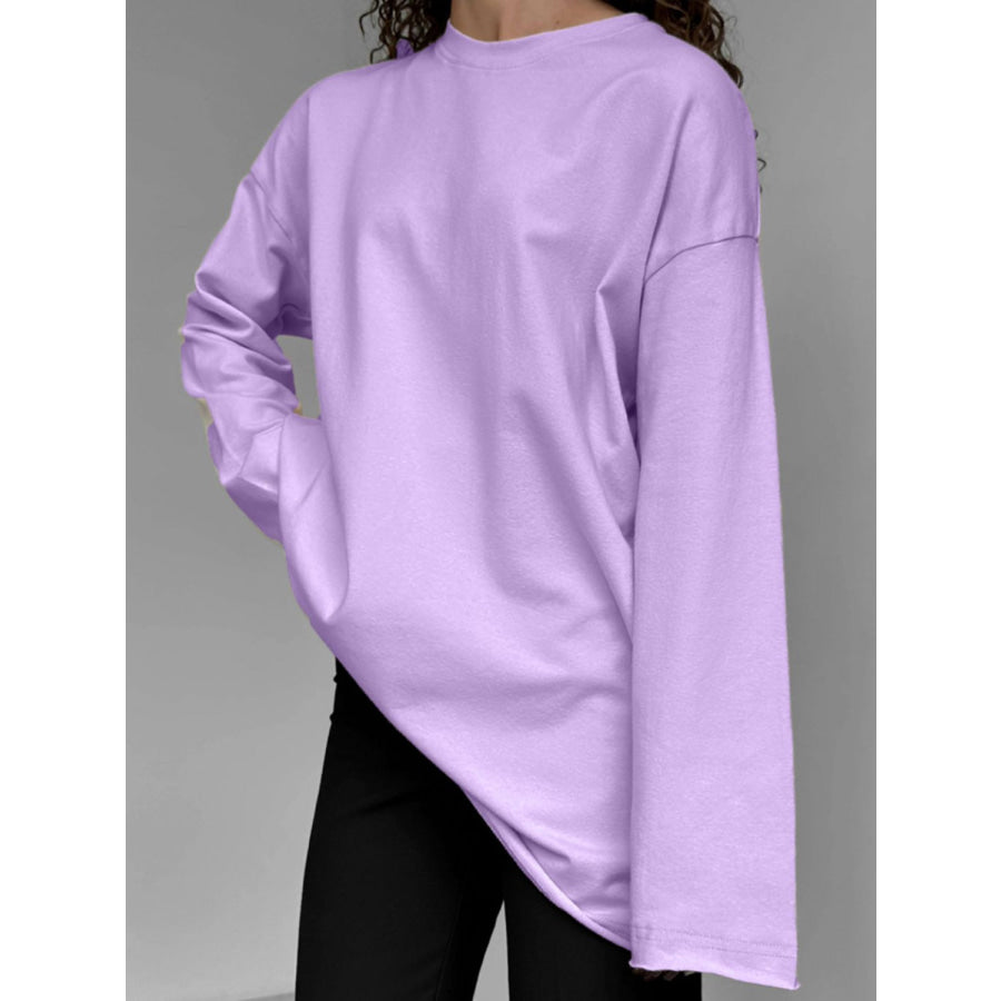 Round Neck Long Sleeve T-Shirt Apparel and Accessories