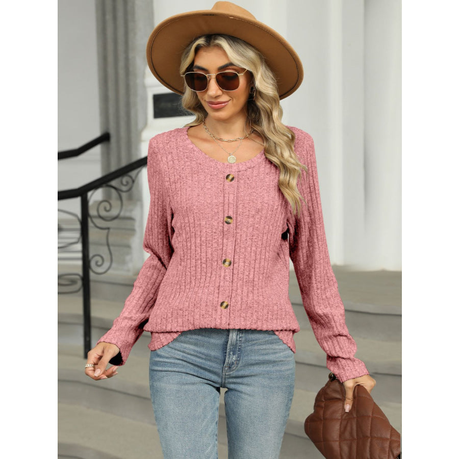 Round Neck Long Sleeve T-Shirt Apparel and Accessories