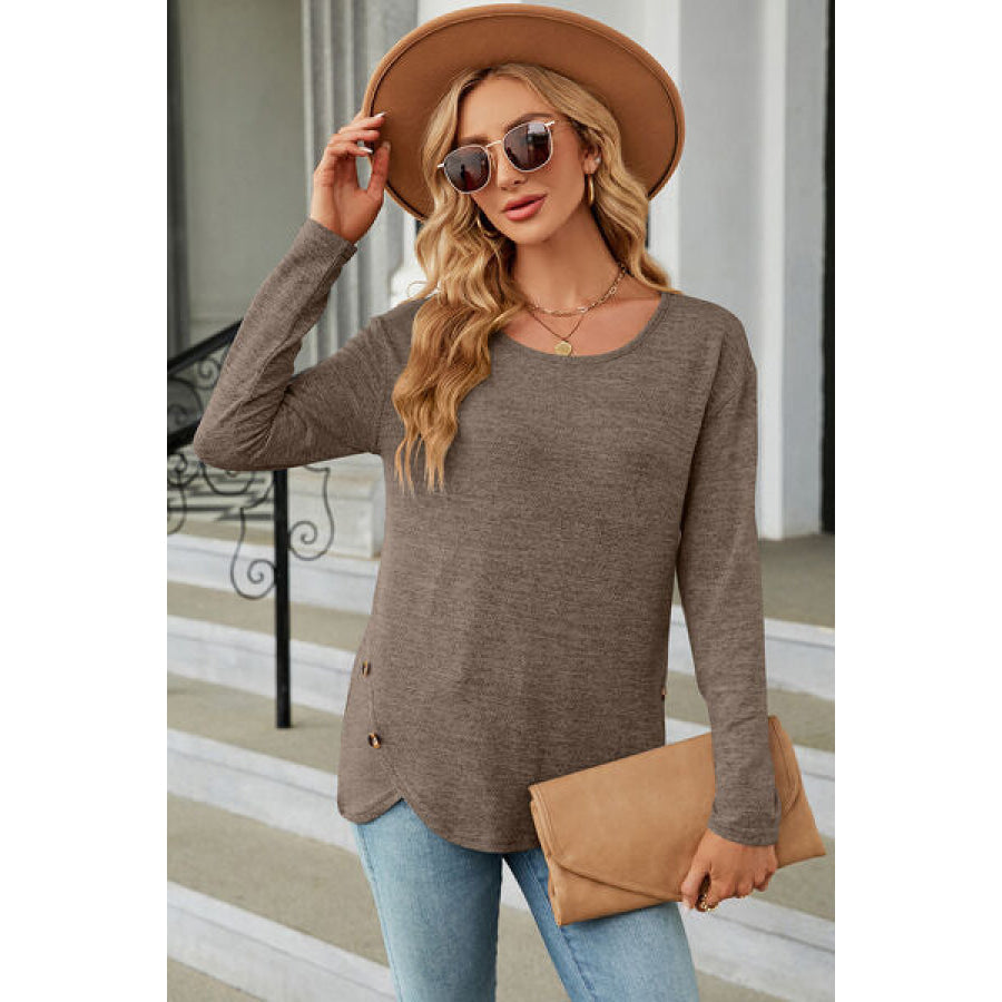 Round Neck Long Sleeve T - Shirt Apparel and Accessories