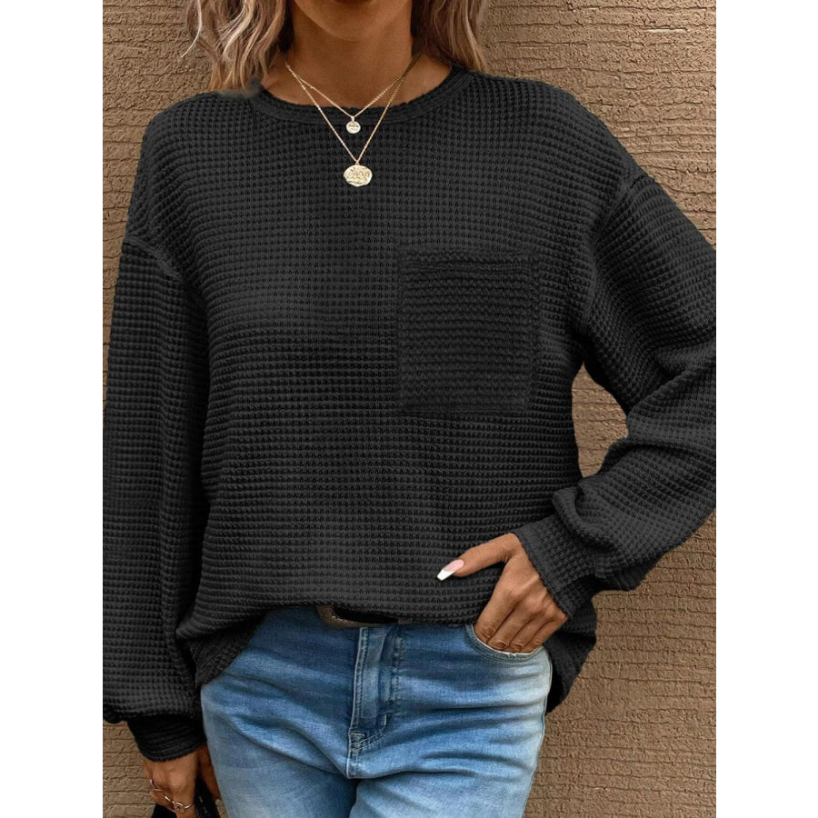 Round Neck Long Sleeve T-Shirt Apparel and Accessories