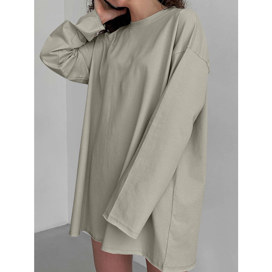 Round Neck Long Sleeve T-Shirt Apparel and Accessories