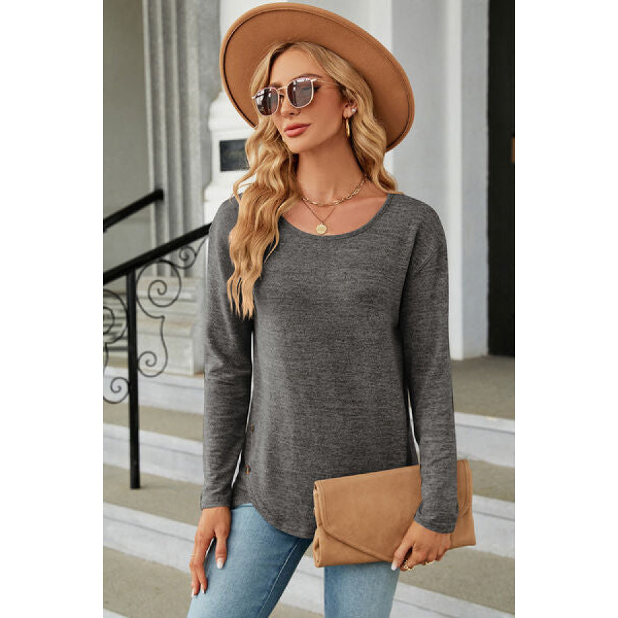 Round Neck Long Sleeve T - Shirt Apparel and Accessories