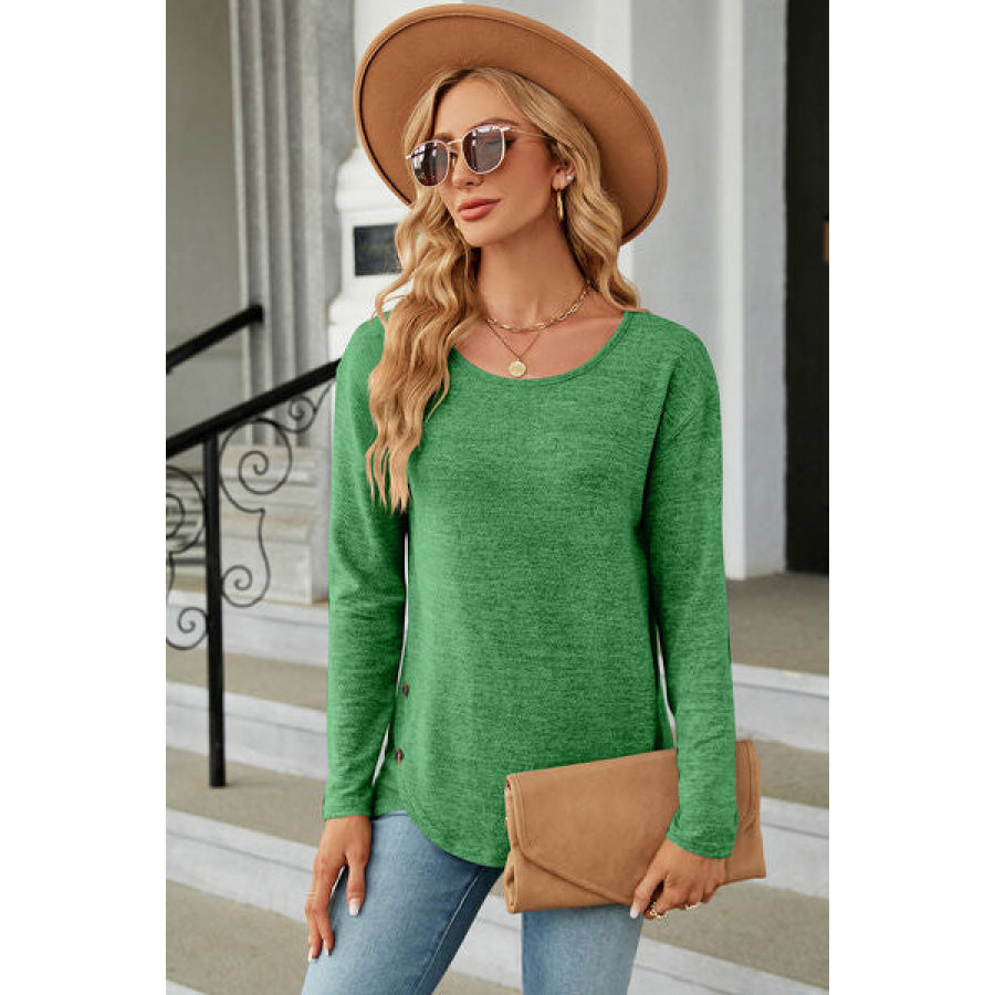Round Neck Long Sleeve T - Shirt Apparel and Accessories