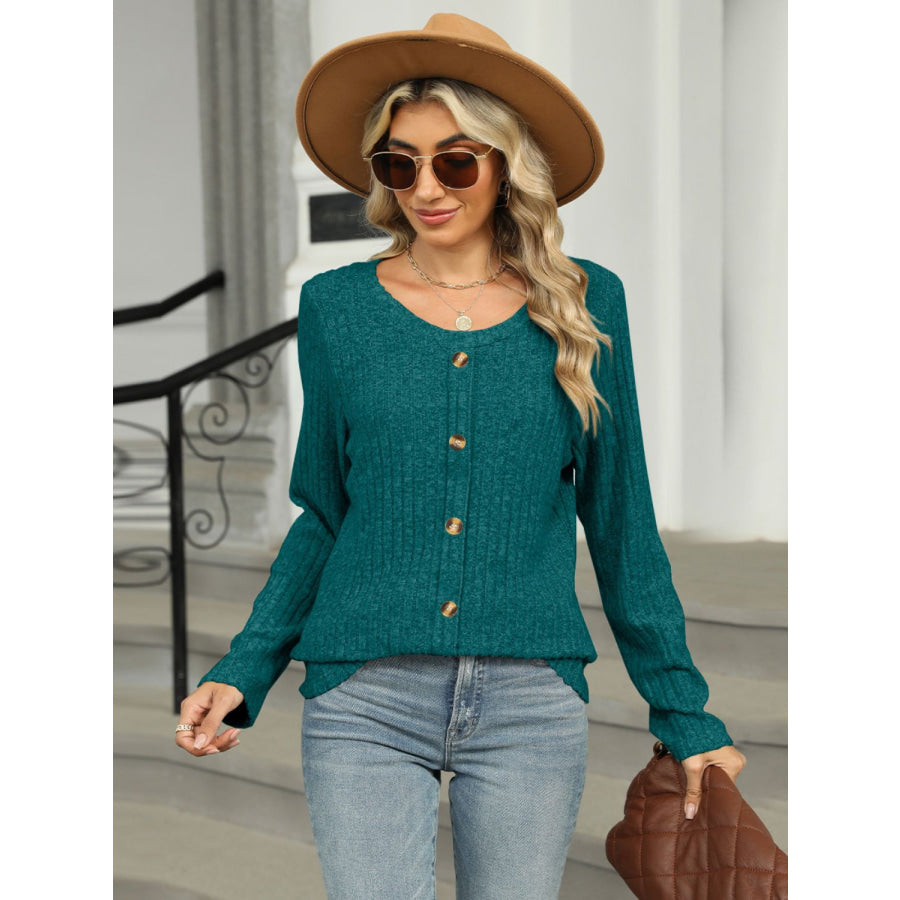 Round Neck Long Sleeve T-Shirt Apparel and Accessories