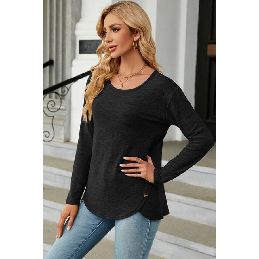 Round Neck Long Sleeve T - Shirt Apparel and Accessories