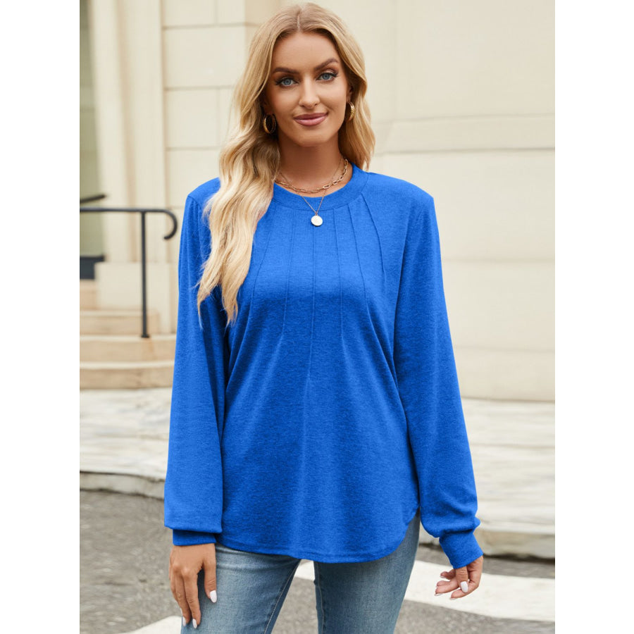 Round Neck Long Sleeve T-Shirt Apparel and Accessories